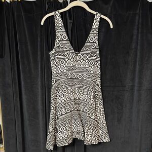 Tribal Print Black and White Dress with Shorts